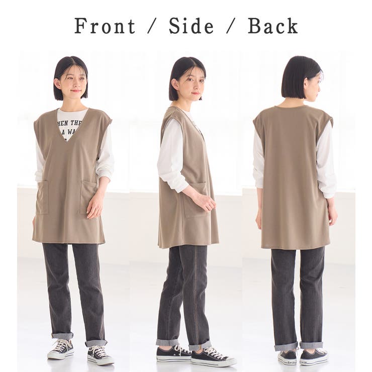 Ｖネックポケット付きロングベスト | Viola e Viola | 詳細画像4 