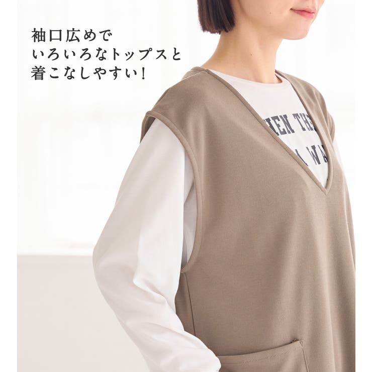 Ｖネックポケット付きロングベスト | Viola e Viola | 詳細画像5 