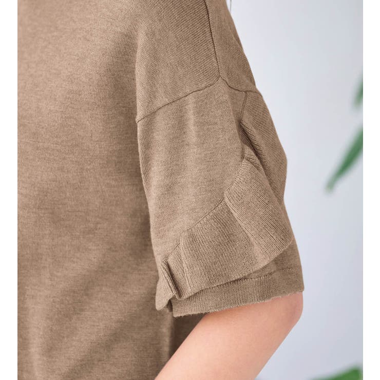 フリル袖なめらかニットプルオーバー | alotta | 詳細画像20 