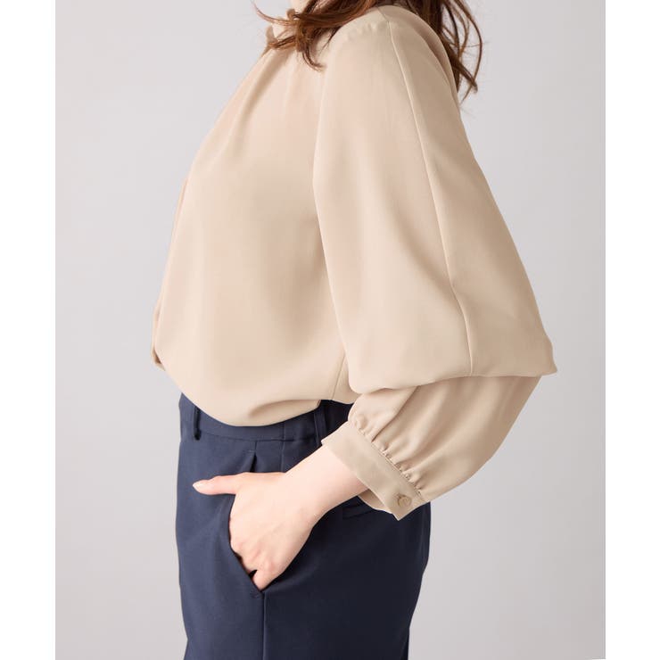 袖２ＷＡＹビジュー釦衿タックブラウス   | alotta | 詳細画像12 