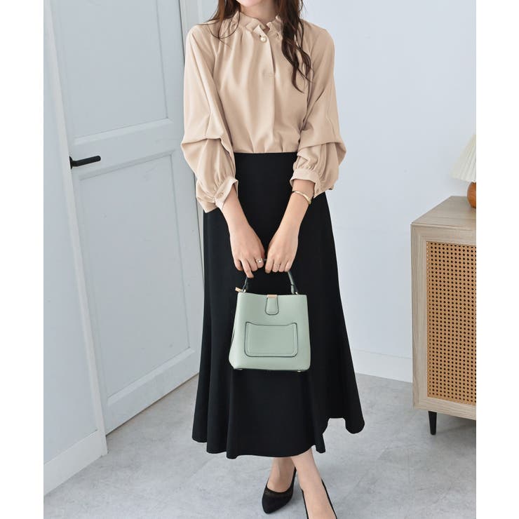 袖２ＷＡＹビジュー釦衿タックブラウス   | alotta | 詳細画像7 