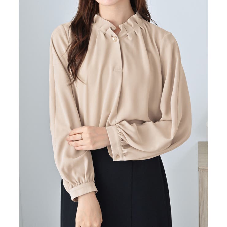 袖２ＷＡＹビジュー釦衿タックブラウス   | alotta | 詳細画像8 