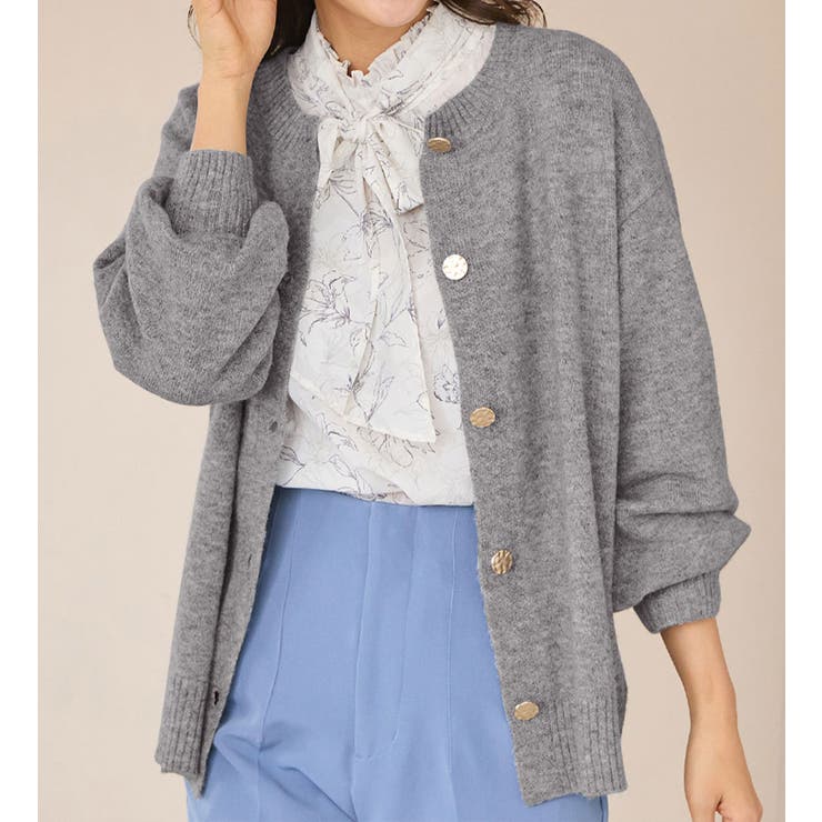 杢グレー | 洗える！ふんわりタッチカーディガン | alotta