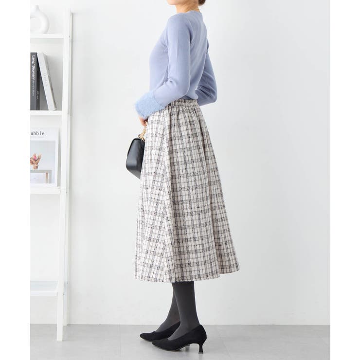 高見えツイードチェックフレアースカート | alotta | 詳細画像17 