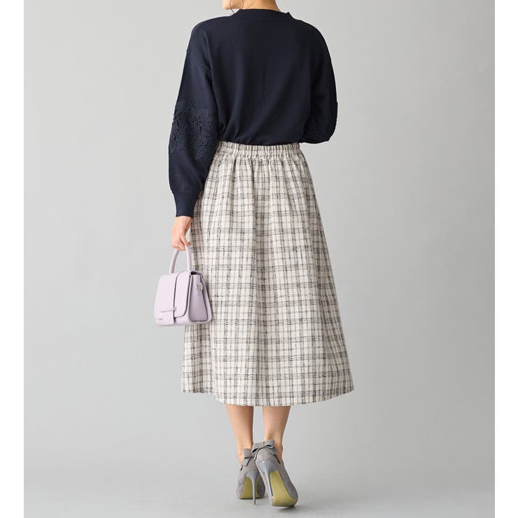 高見えツイードチェックフレアースカート | alotta | 詳細画像20 