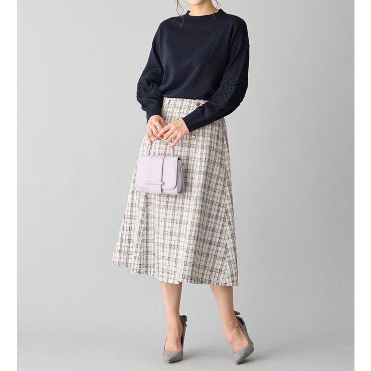 高見えツイードチェックフレアースカート | alotta | 詳細画像21 