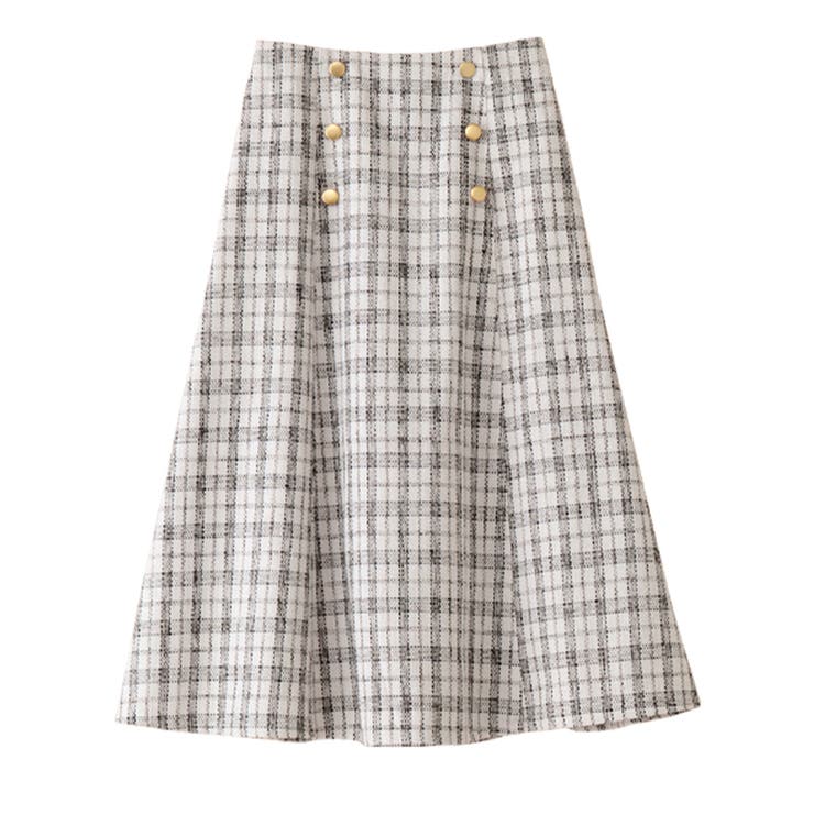 高見えツイードチェックフレアースカート | alotta | 詳細画像22 