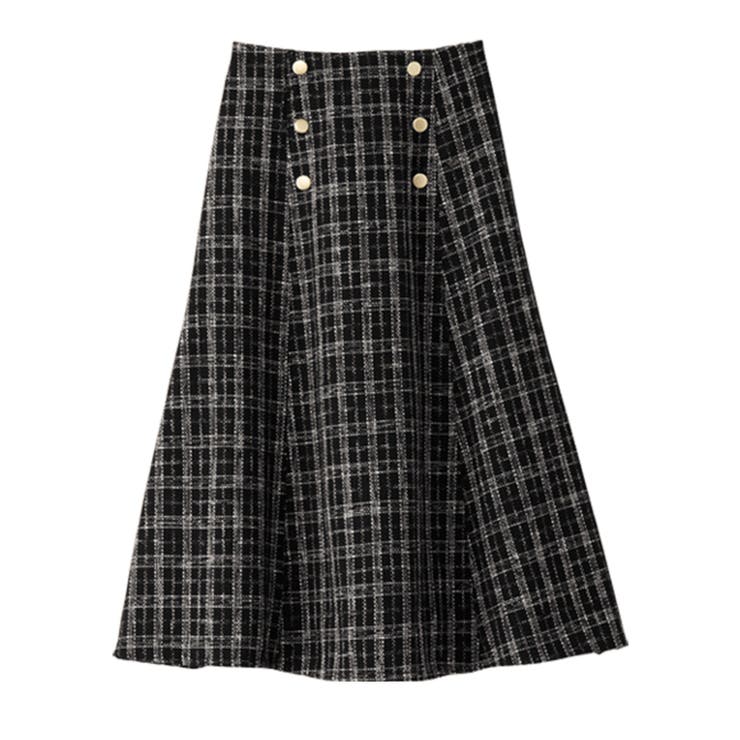 高見えツイードチェックフレアースカート | alotta | 詳細画像23 