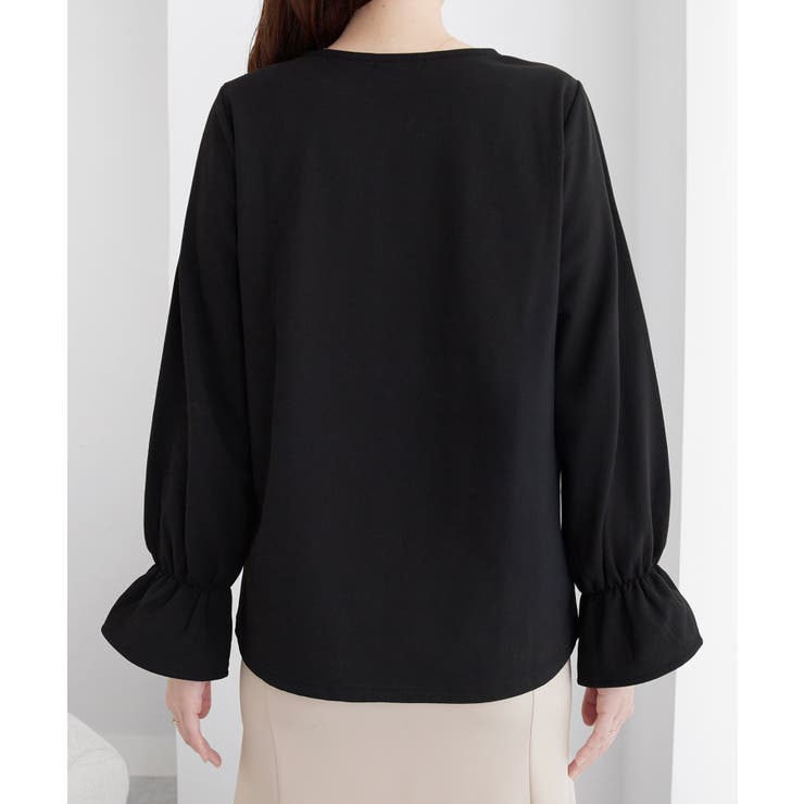 【裏起毛】キャンディースリーブハートネックブラウス | alotta | 詳細画像8 