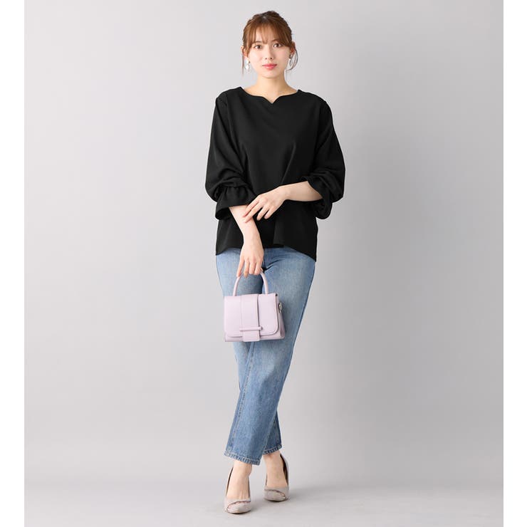 【裏起毛】キャンディースリーブハートネックブラウス | alotta | 詳細画像9 