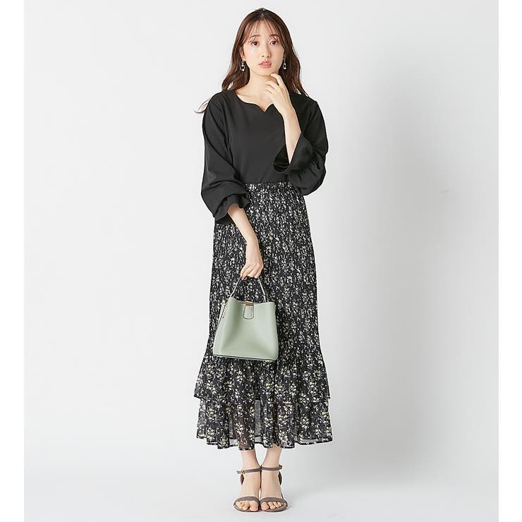 【裏起毛】キャンディースリーブハートネックブラウス | alotta | 詳細画像10 