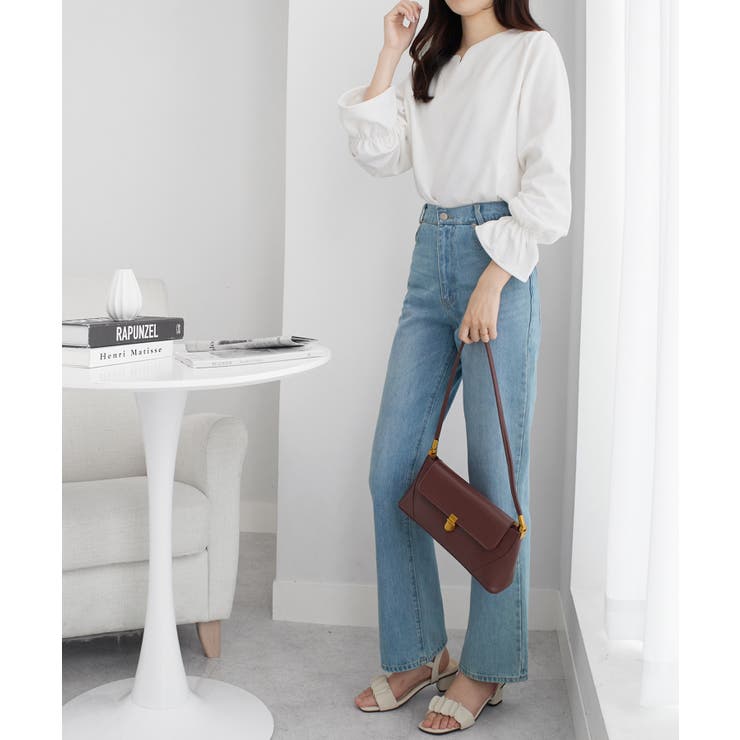 【裏起毛】キャンディースリーブハートネックブラウス | alotta | 詳細画像21 