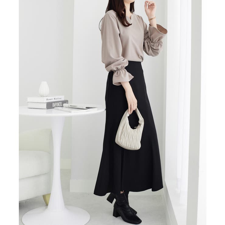 【裏起毛】キャンディースリーブハートネックブラウス | alotta | 詳細画像26 