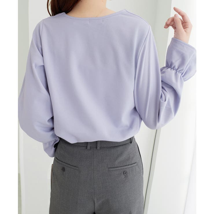 【裏起毛】キャンディースリーブハートネックブラウス | alotta | 詳細画像30 