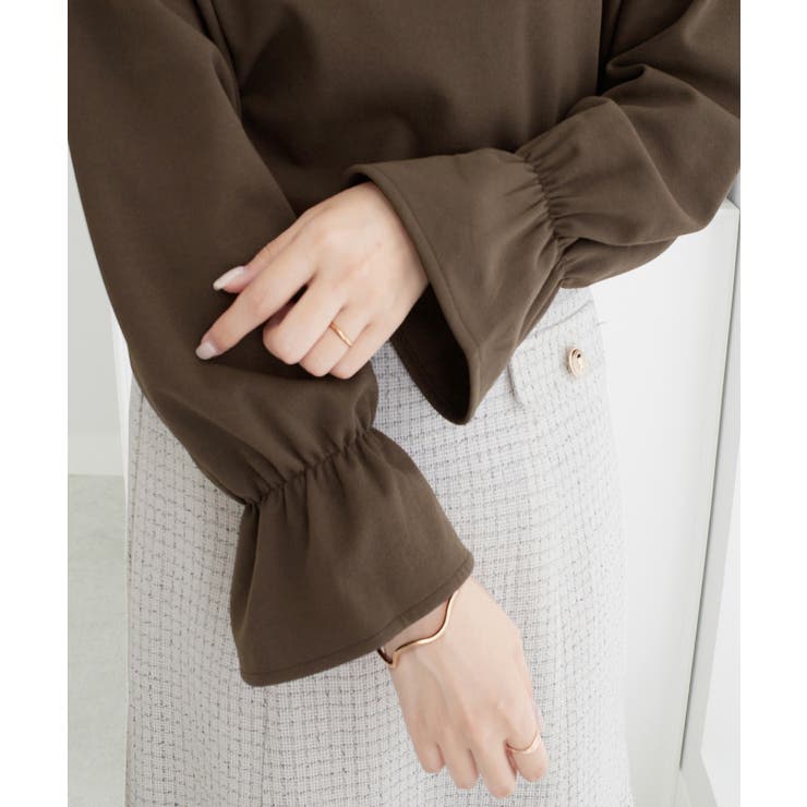 【裏起毛】キャンディースリーブハートネックブラウス | alotta | 詳細画像39 