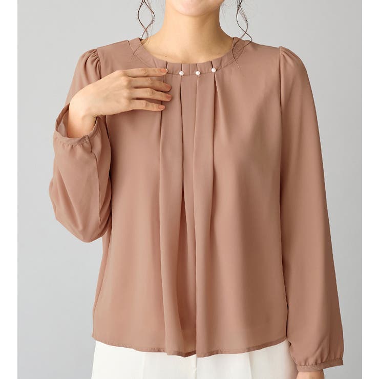 あったか裏地付ネックパールブラウス | alotta | 詳細画像11 