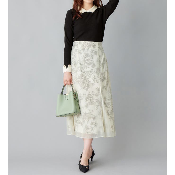 もっちりタッチ衿付フェザー切替配色ニット | alotta | 詳細画像9 