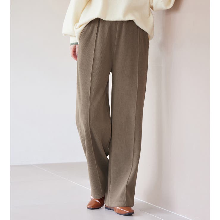 モカ | 毛布のような温かさ楽ぽか裏ファーストレートパンツ | Viola e Viola