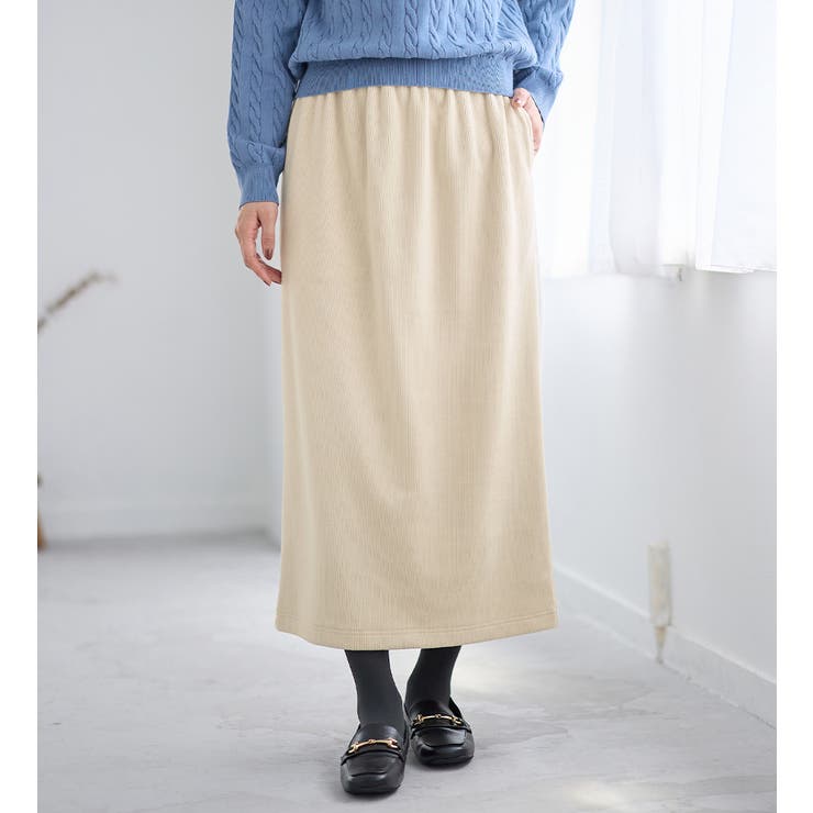 毛布のような温かさ楽ぽか裏ファーナロースカート[品番：ATTW0007437