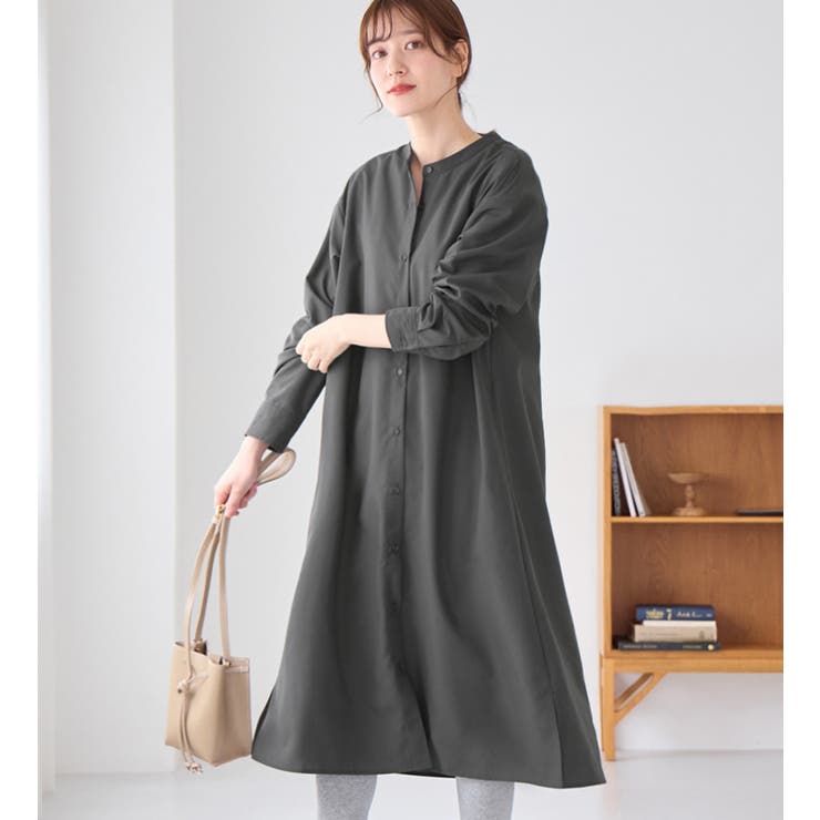 お手入れ簡単羽織に使えるシャツワンピース[品番：ATTW0007338]｜Viola