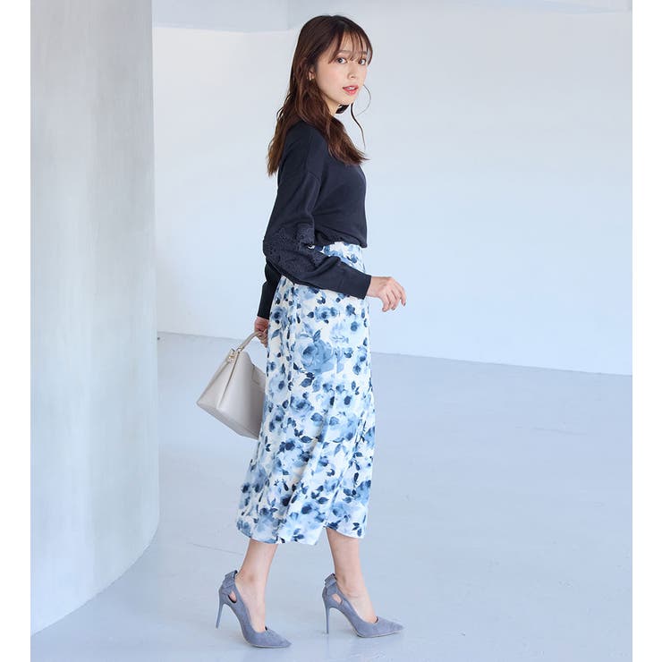 カシミヤタッチふんわり袖レースニット | alotta | 詳細画像15 