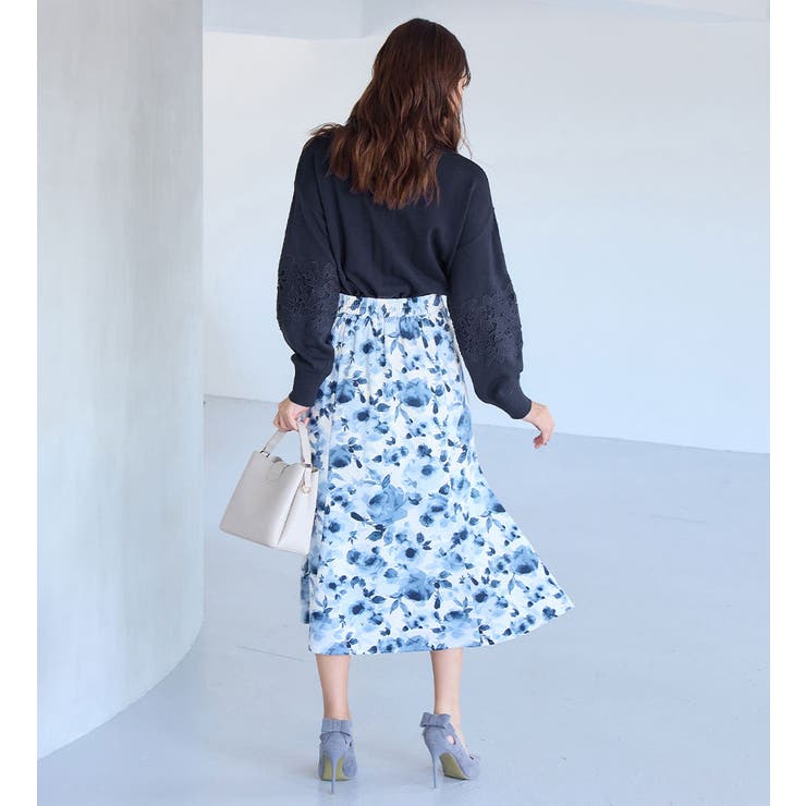 カシミヤタッチふんわり袖レースニット | alotta | 詳細画像16 