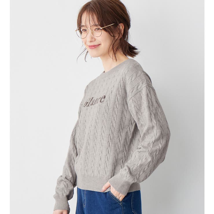 洗えるもちもちロゴ刺しゅうケーブルニット | Viola e Viola | 詳細画像12 