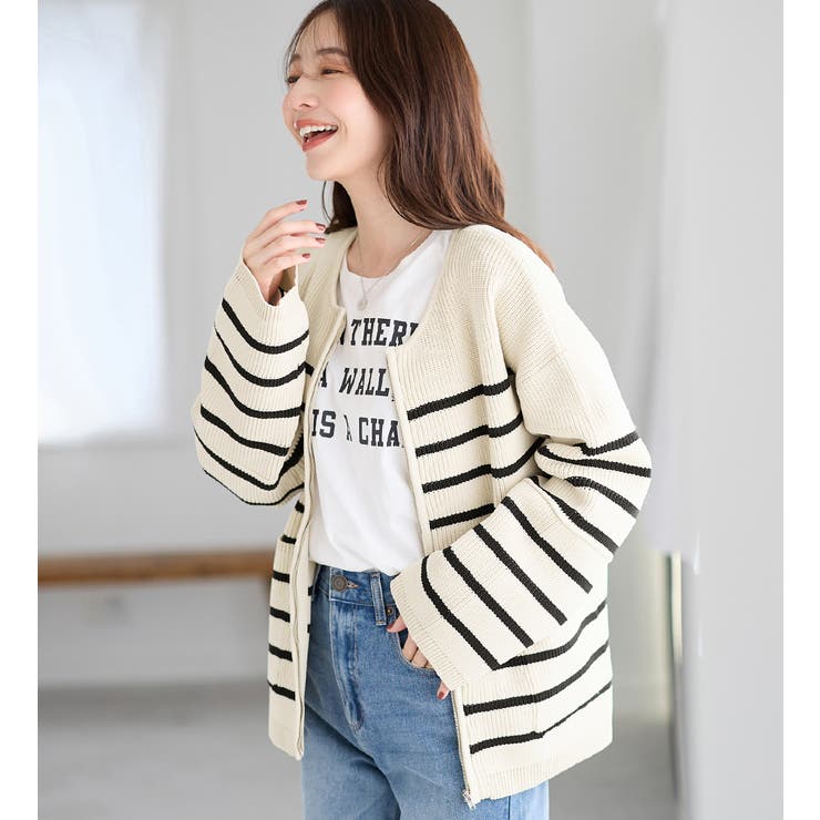 ランタンスリーブジップニットコーディガン | Viola e Viola | 詳細画像9 