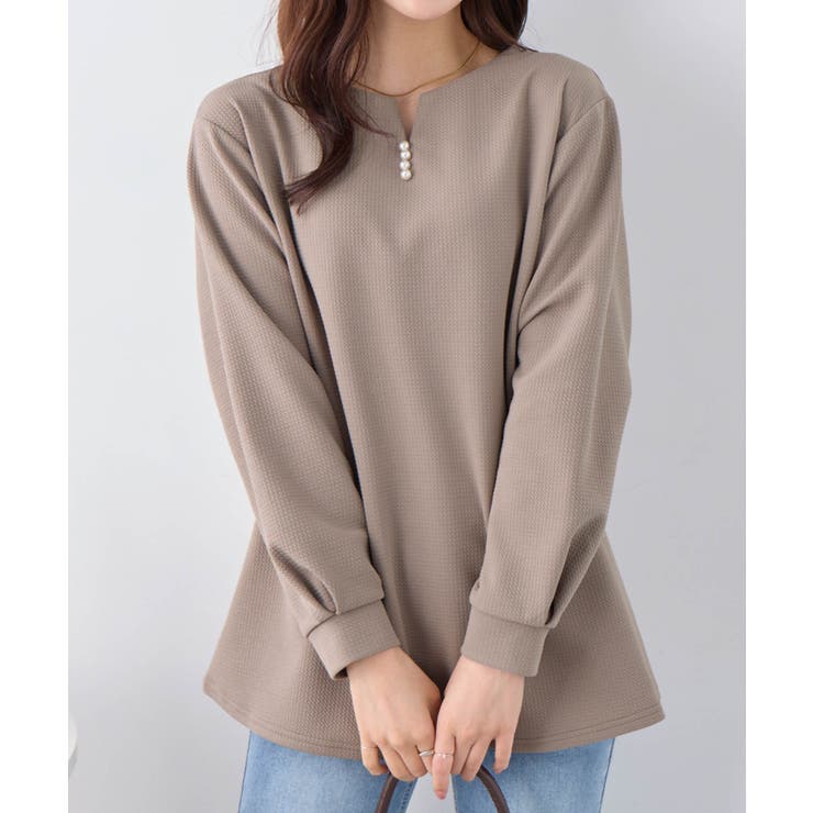 フワぽかエンボス裏起毛チュニック     | alotta | 詳細画像2 