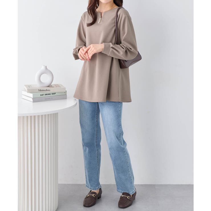 フワぽかエンボス裏起毛チュニック     | alotta | 詳細画像3 