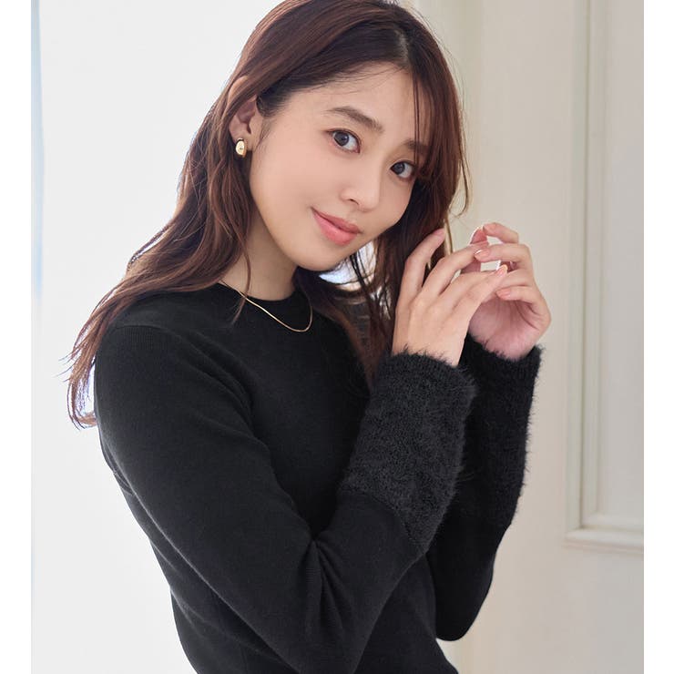 袖口フェザー切替ニットプルオーバー    | alotta | 詳細画像8 