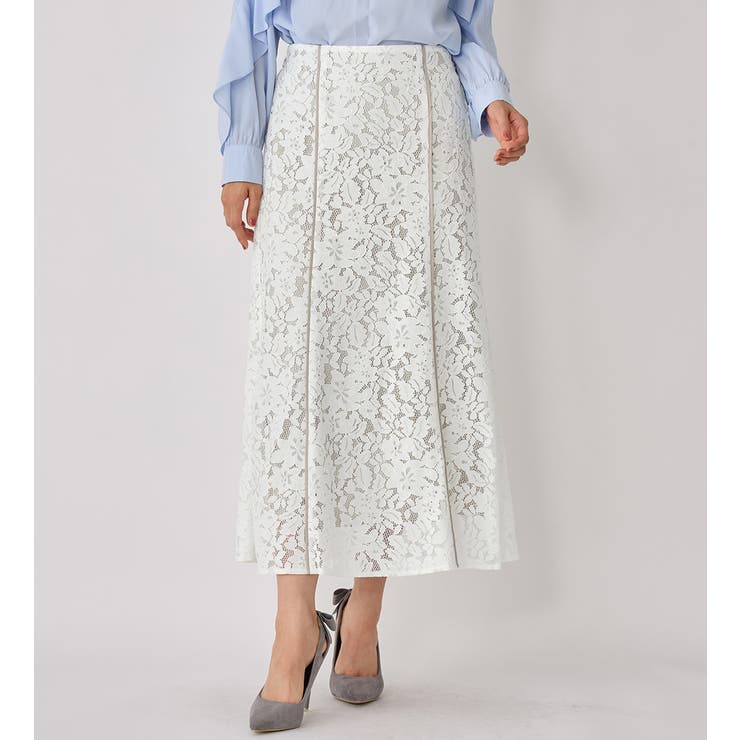 配色パイピングレーススカート       | alotta | 詳細画像1 