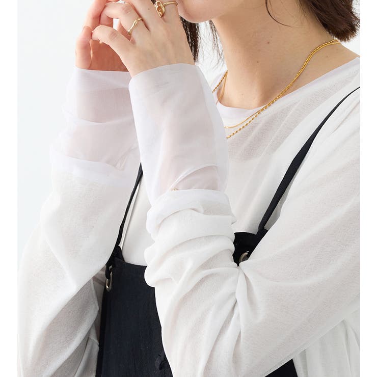 程よい透け感大人シアー素材切替トップス  | Viola e Viola | 詳細画像20 