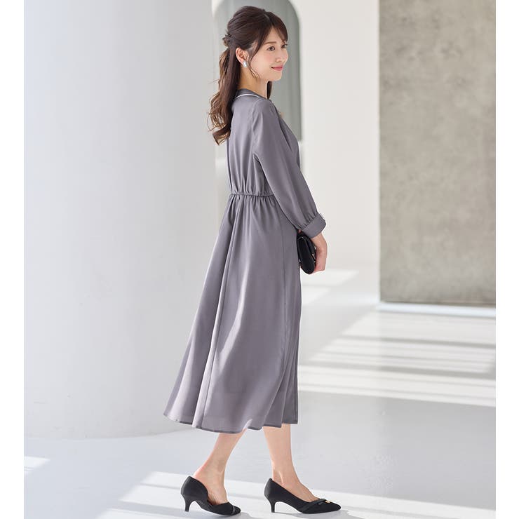 上品光沢フレアーワンピース        | alotta | 詳細画像17 