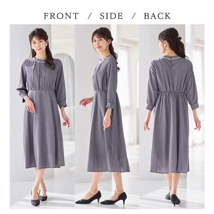 上品光沢フレアーワンピース        | alotta | 詳細画像7 