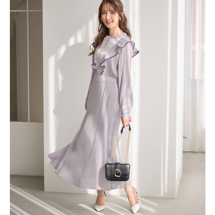 ラベンダー | お客様企画フリルデザインワンピ(ロング) | alotta