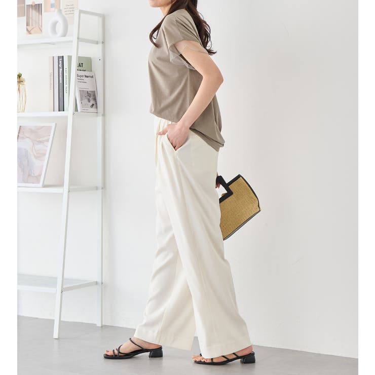 袖チュールデザイン綿混Ｔシャツ | alotta | 詳細画像15 