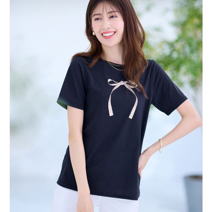 大人かわいいプリント綿混Ｔシャツ | alotta | 詳細画像7 