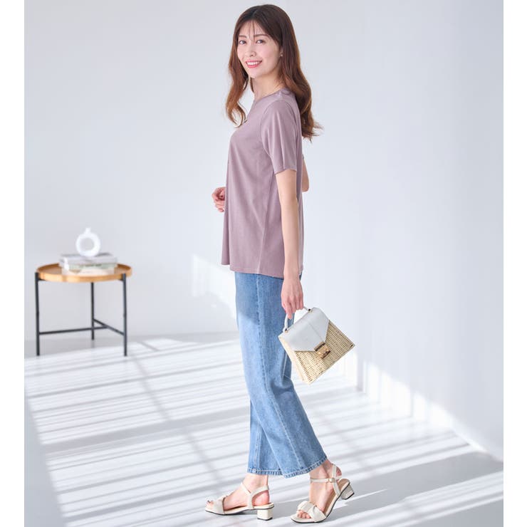 大人かわいいプリント綿混Ｔシャツ | alotta | 詳細画像12 