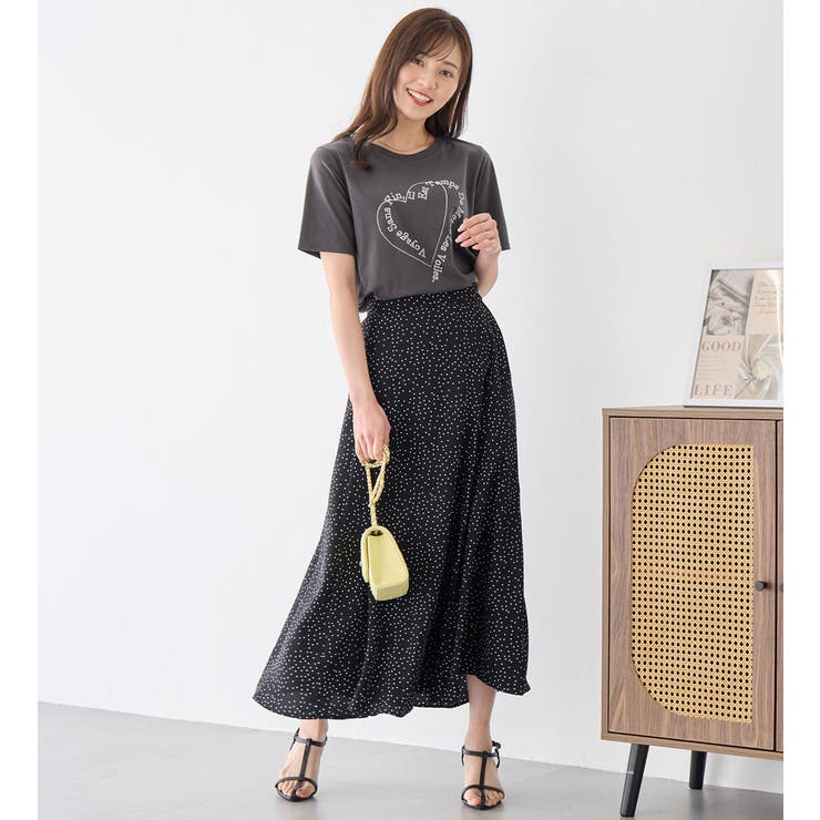 大人かわいいプリント綿混Ｔシャツ | alotta | 詳細画像18 