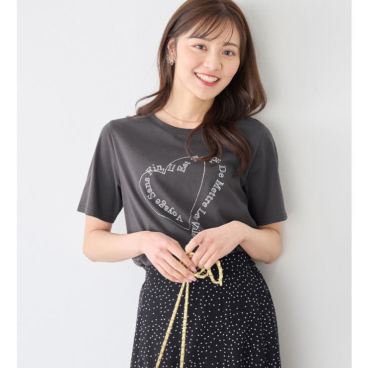 大人かわいいプリント綿混Ｔシャツ | alotta | 詳細画像21 