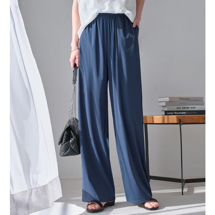 ダークブルー | さらテロ楽ちんストレートパンツ（レギュラ | Viola e Viola