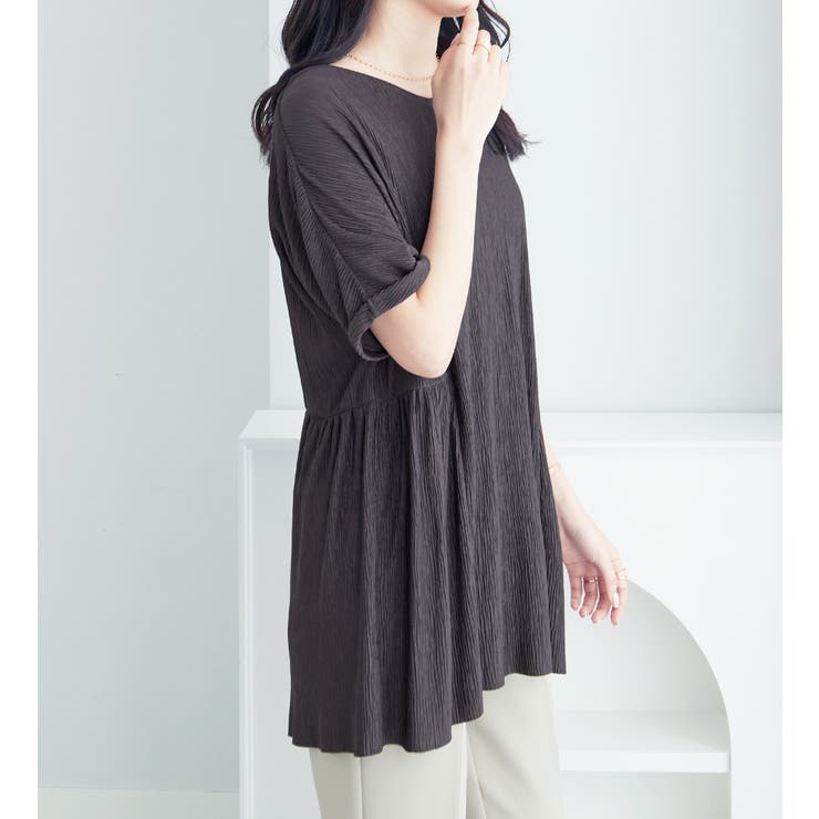 楊柳カットソーギャザーチュニック | alotta | 詳細画像8 