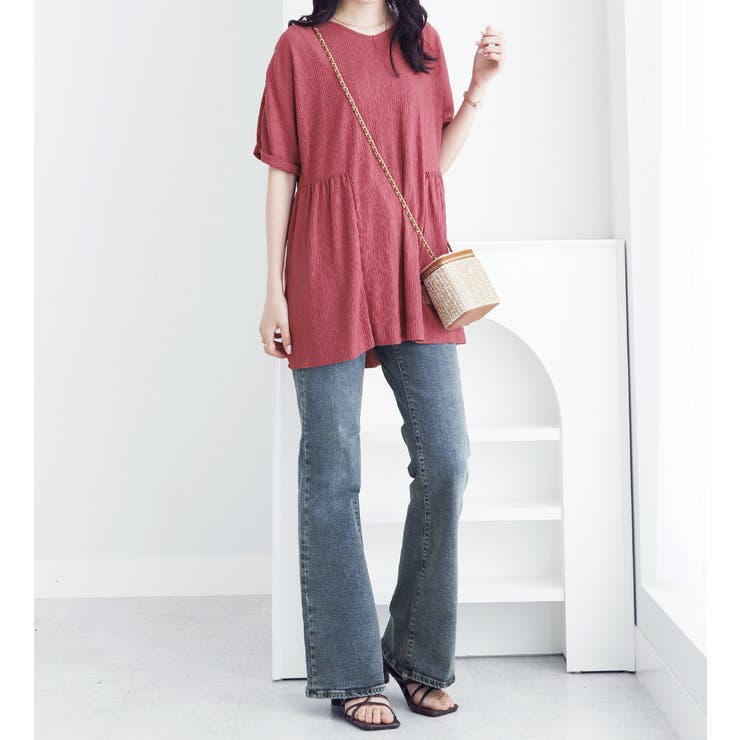 楊柳カットソーギャザーチュニック | alotta | 詳細画像30 