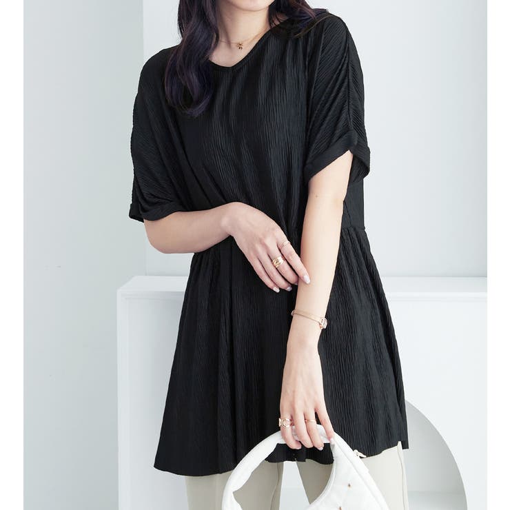 楊柳カットソーギャザーチュニック | alotta | 詳細画像3 