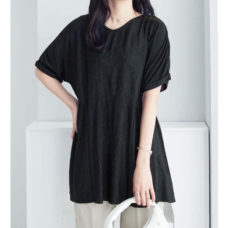 楊柳カットソーギャザーチュニック | alotta | 詳細画像4 