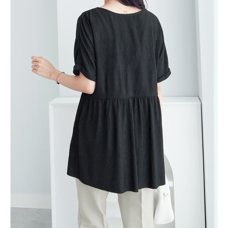 楊柳カットソーギャザーチュニック | alotta | 詳細画像5 