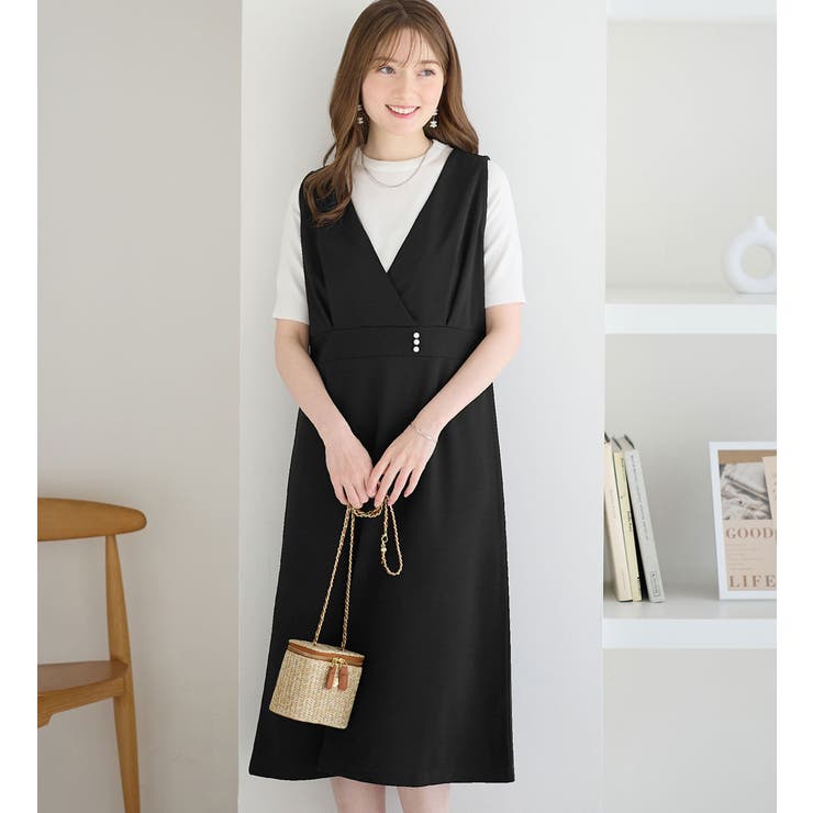 カシュクールデザインジャンパースカート | alotta | 詳細画像5 