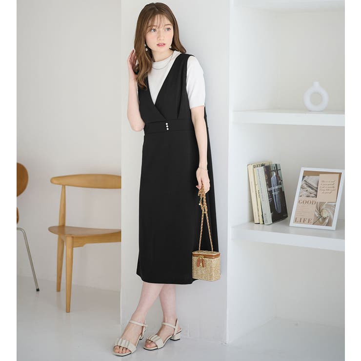 カシュクールデザインジャンパースカート | alotta | 詳細画像6 