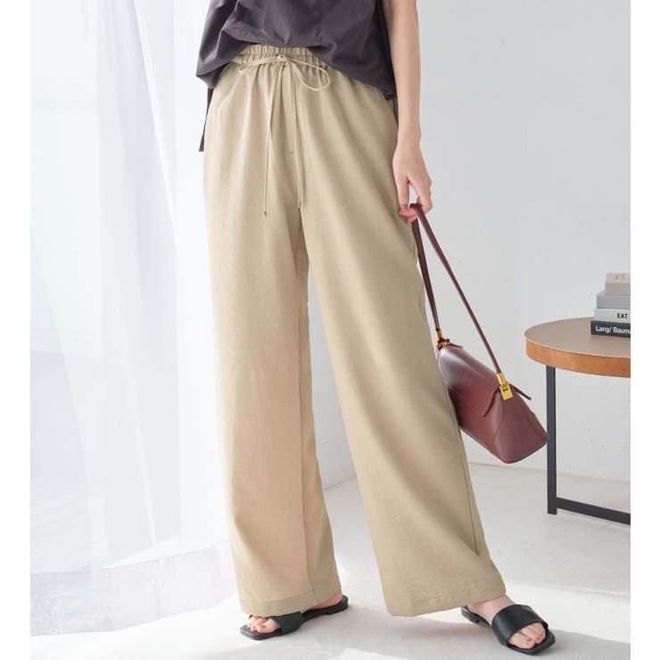 ベージュ | 麻調ゆるワイドパンツ | Viola e Viola